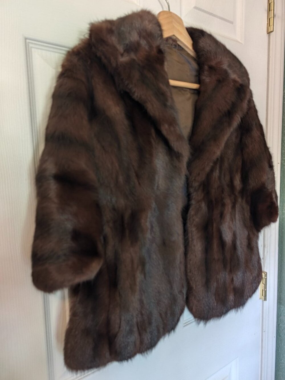 Vintage 1950s Chocolate Mink Capelet